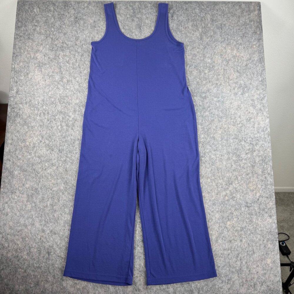 Marine Layer Jumpsuit ReSpun Wide Leg Jersey Size M Periwinkle Blue